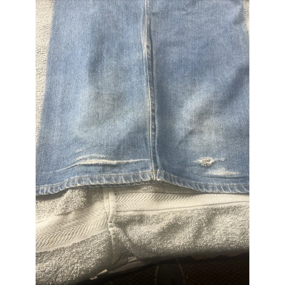 Polo Ralph Lauren Jeans Y2K Men 36X32 Wide Leg Baggy Stratford Wash Distressed
